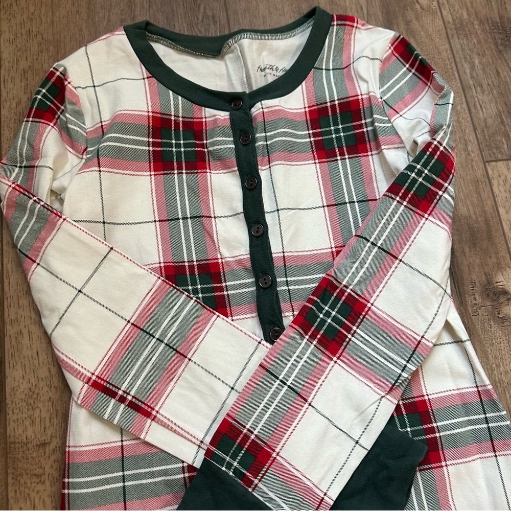 ADULT Hearth & Hand Magnolia Plaid One-Piece Pajama, Christmas,‎ Holidays, XS - Picture 2 of 16
